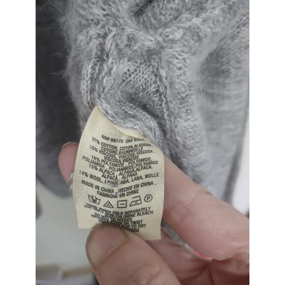 Knitted & Knotted Gray Oversized Cardigan Sweater Alpaca Blend Large Classic - Picture 2 of 7